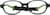 Front view of Kids' Flexible Oval Glasses 2021021 in Black thumbnail