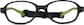 Front view of Kids' Flexible Oval Glasses 2021021 in Black thumbnail