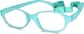 Angle view of Kids’ Flexible Oval Glasses 2021124 in Turquoise thumbnail