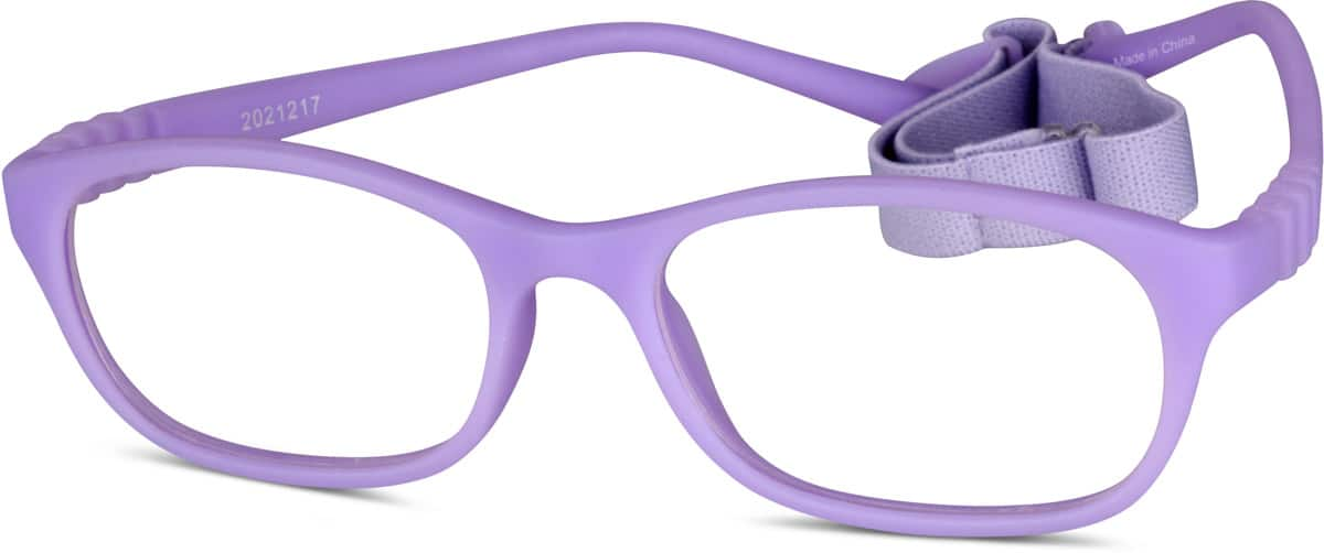 Angle view of Kids’ Flexible Rectangle Glasses 2021217 in Purple