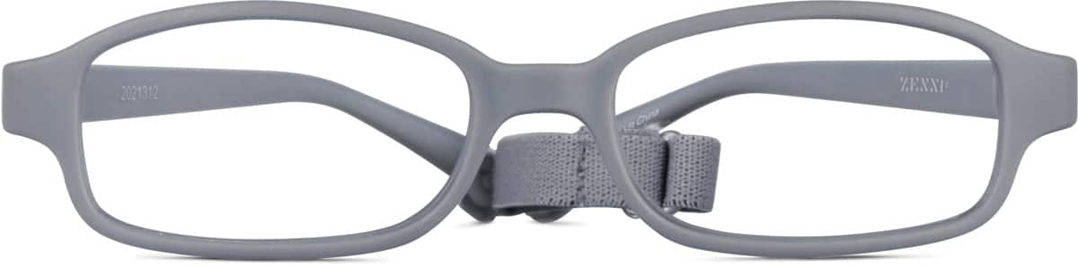 Front view of Kids’ Flexible Rectangle Glasses 2021312 in Gray