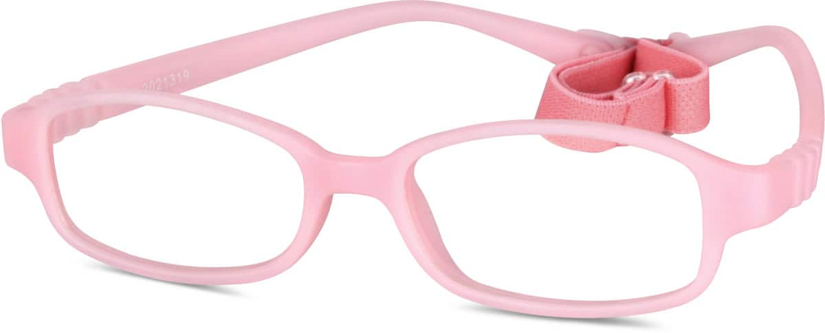 Angle view of Kids’ Flexible Rectangle Glasses 2021319 in Pink