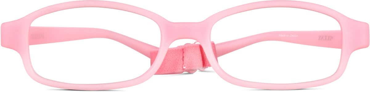 Front view of Kids’ Flexible Rectangle Glasses 2021319 in Pink