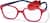 Angle view of Kids' Flexible Square Glasses 2021428 in Red thumbnail