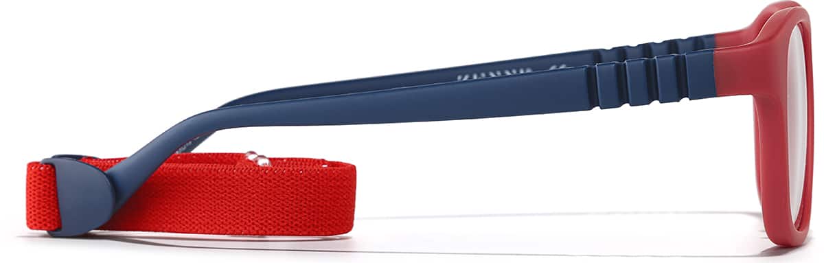 Side view of Kids' Flexible Square Glasses 2021428 in Red