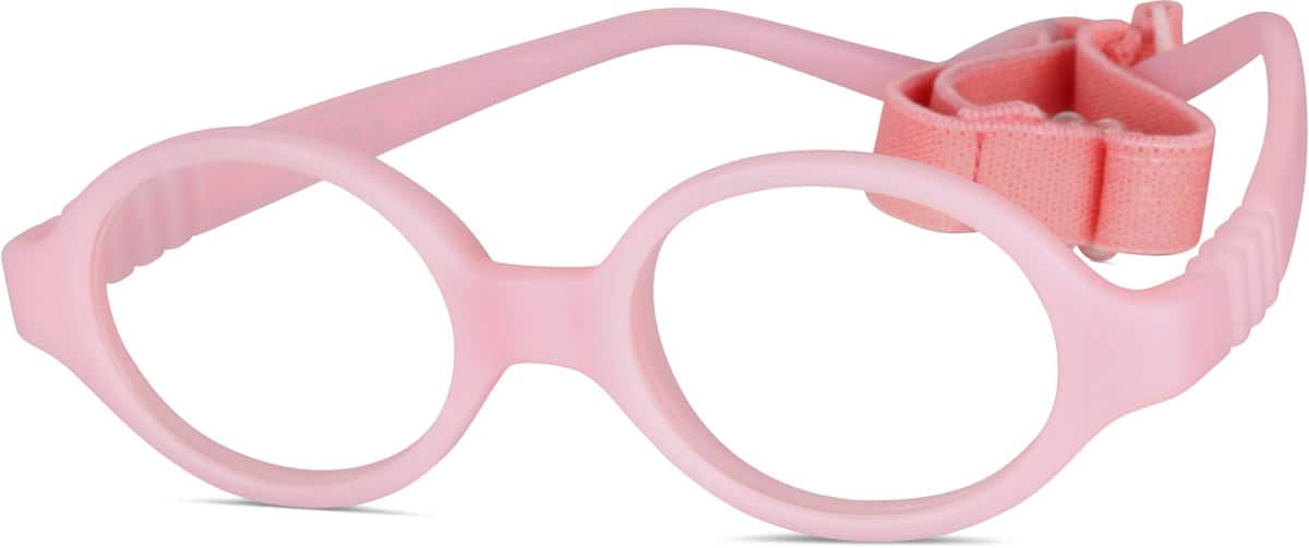 Angle view of Kids' Flexible Round Glasses 2021519 in Pink