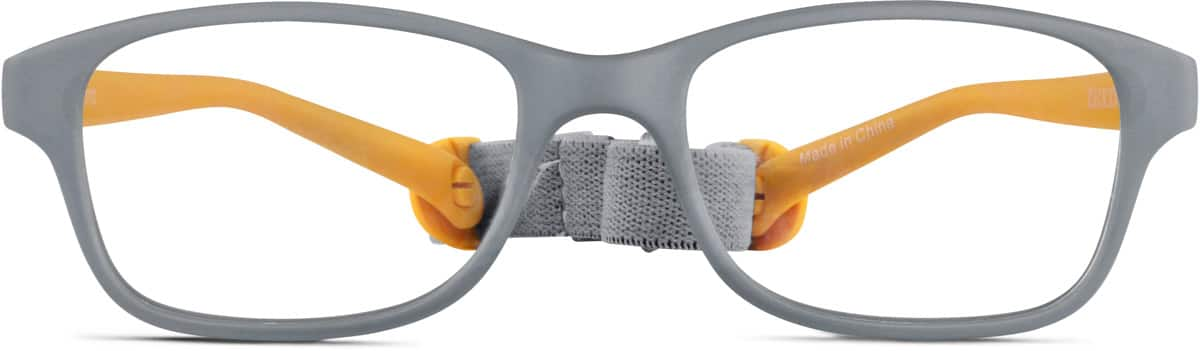 Front view of Kids’ Flexible Rectangle Glasses 2021712 in Gray