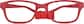 Front view of Kids’ Flexible Rectangle Glasses 2021718 in Red thumbnail