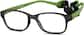 Angle view of Kids’ Flexible Rectangle Glasses 2021721 in Black thumbnail