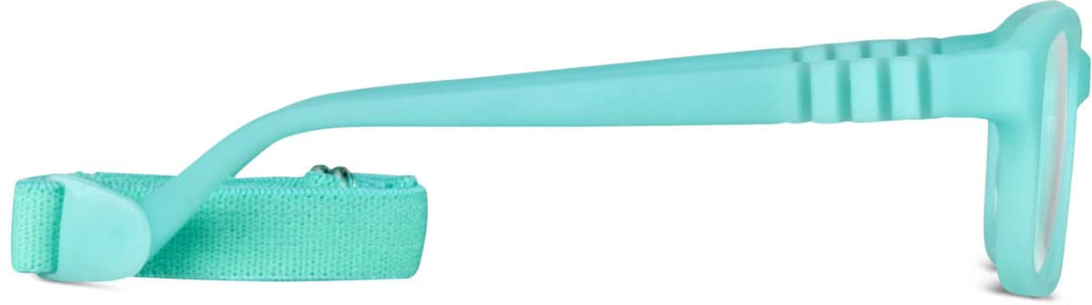 Side view of Kids’ Flexible Rectangle Glasses 2021724 in Turquoise