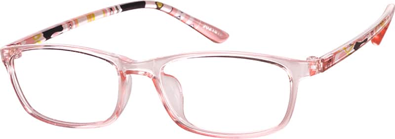 Angle view of Kids’ Rectangle Glasses 2021819 in Pink