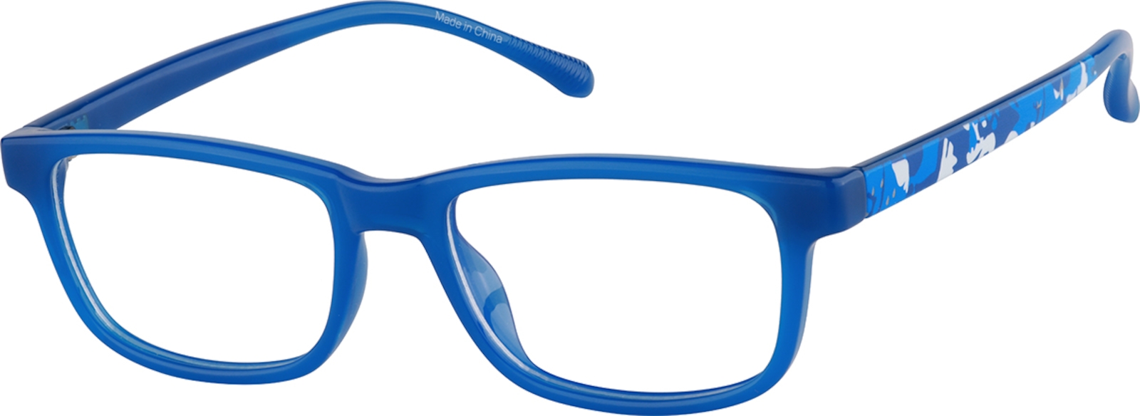 Zenni Kids Rectangle Prescription Glasses Blue Plastic Full Rim Frame