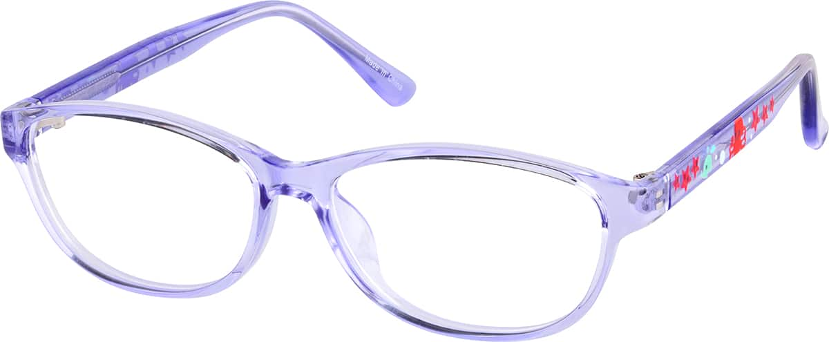 Angle view of Kids’ Cat-Eye Glasses 2022317 in Purple