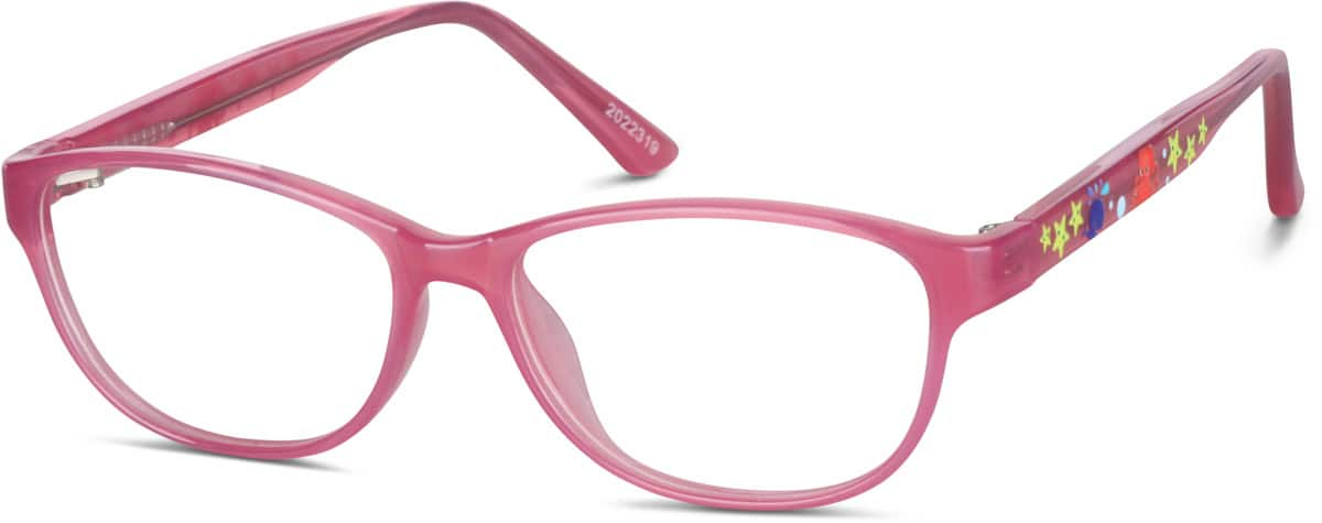 Angle view of Kids’ Cat-Eye Glasses 2022319 in Pink