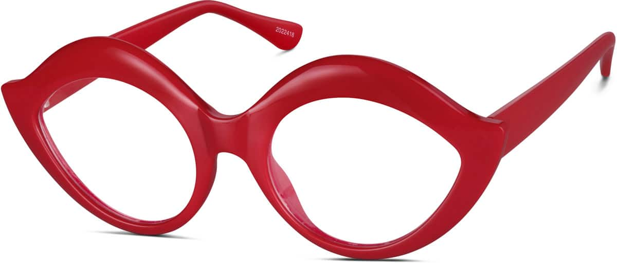 Angle view of Lip-Shaped Glasses 2022418 in Red