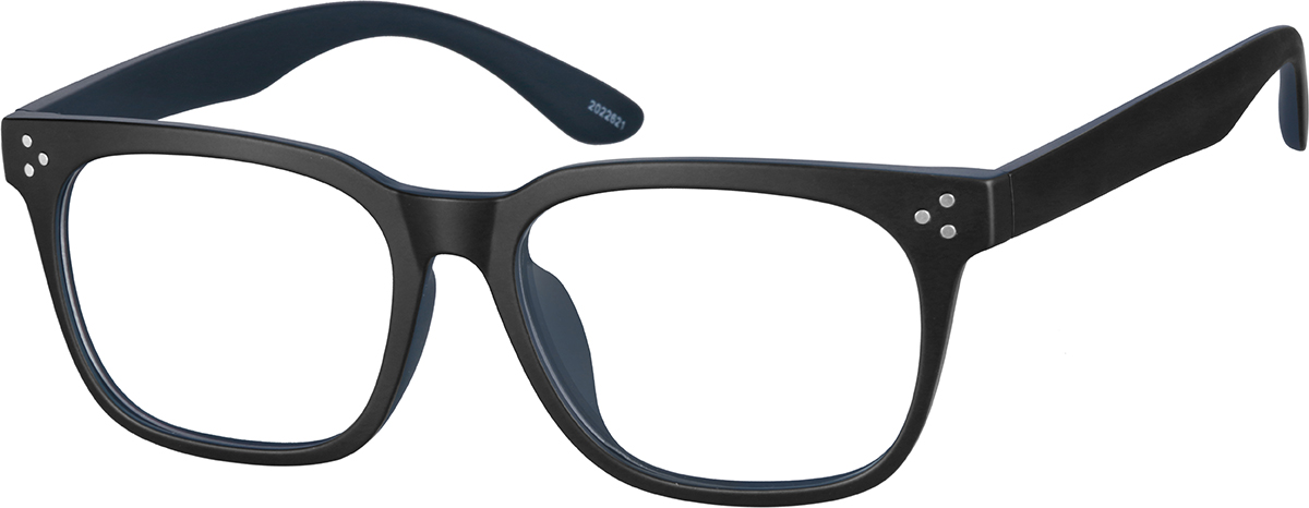 Zenni Men's Classic Square Prescription Glasses Black Plastic Full Rim Frame