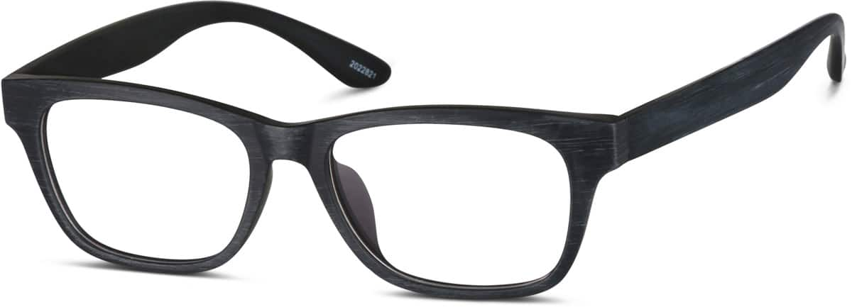 Angle view of Rectangle Glasses 2022821 in Black