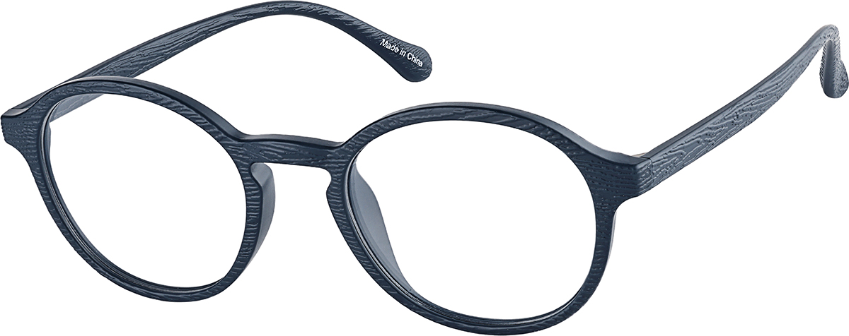 Zenni Round Prescription Glasses Blue Tortoiseshell Plastic Full Rim Frame