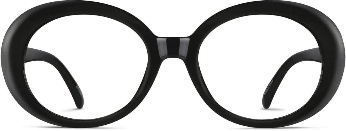 Front view of Oval Glasses 2023021 in Black