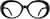 Front view of Oval Glasses 2023021 in Black thumbnail