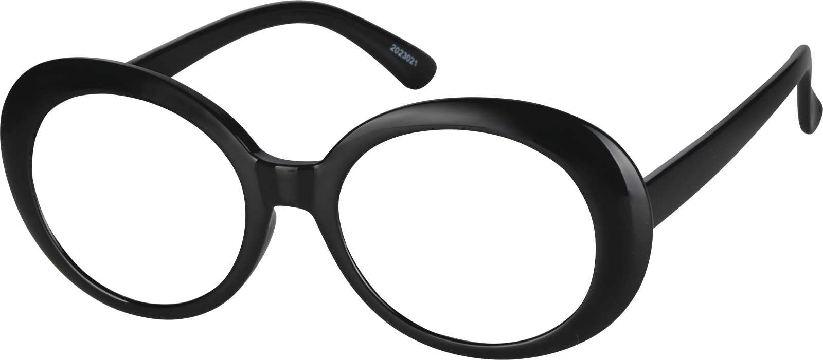 Angle view of Oval Glasses 2023021 in Black