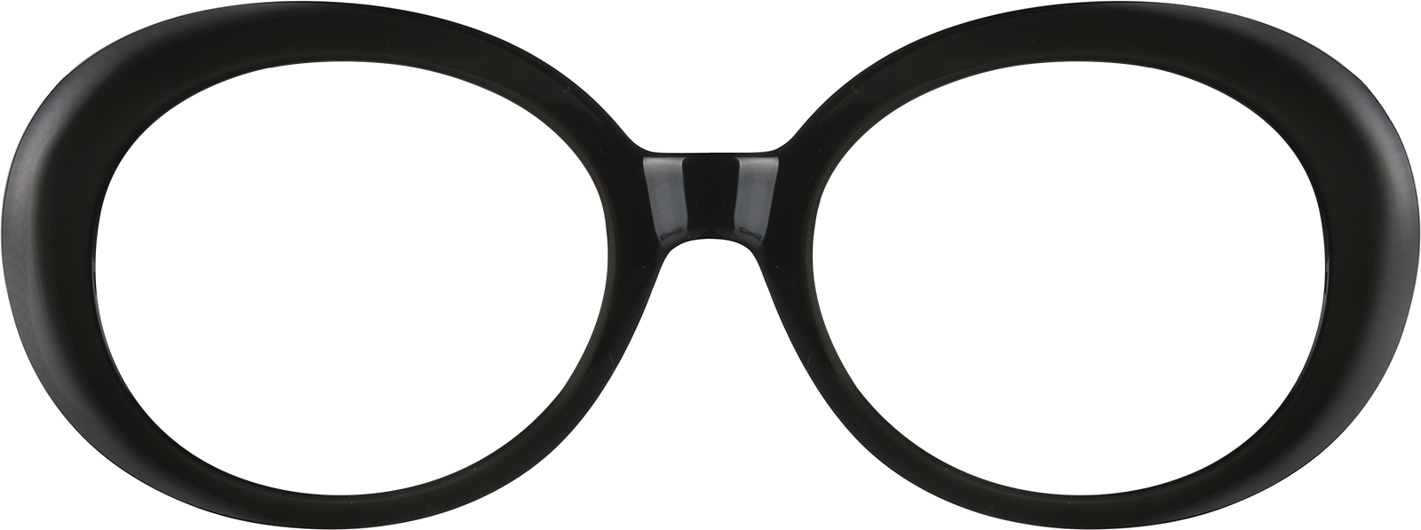 Front view of Oval Glasses 2023021 in Black