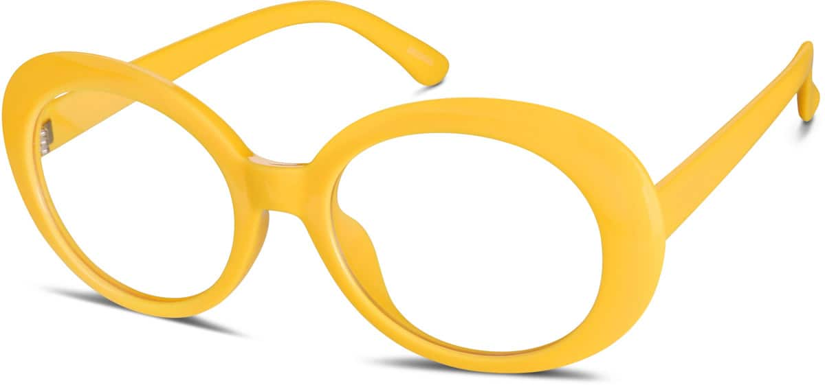 Angle view of Oval Glasses 2023022 in Yellow