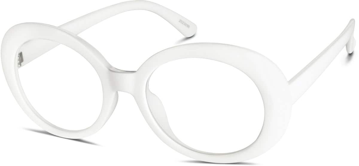 Angle view of Oval Glasses 2023030 in White