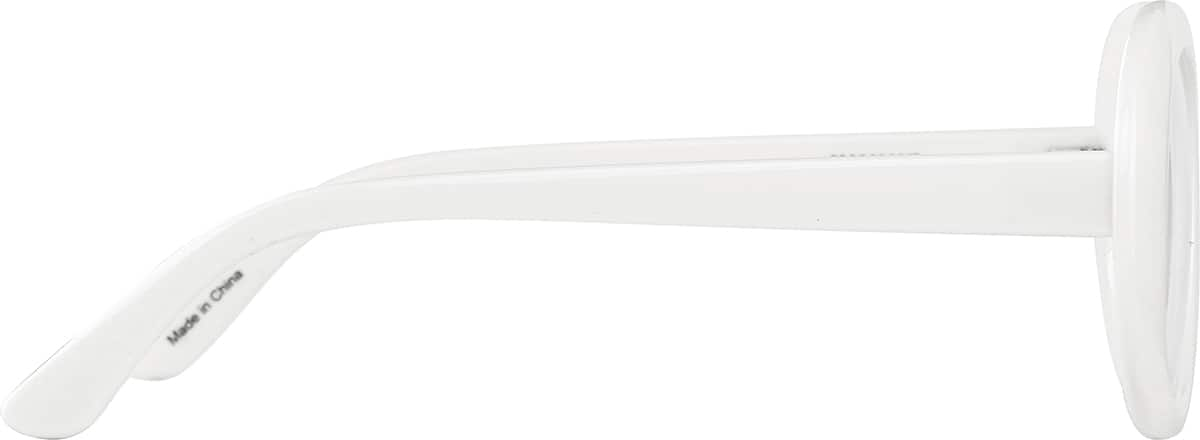 Side view of Oval Glasses 2023030 in White