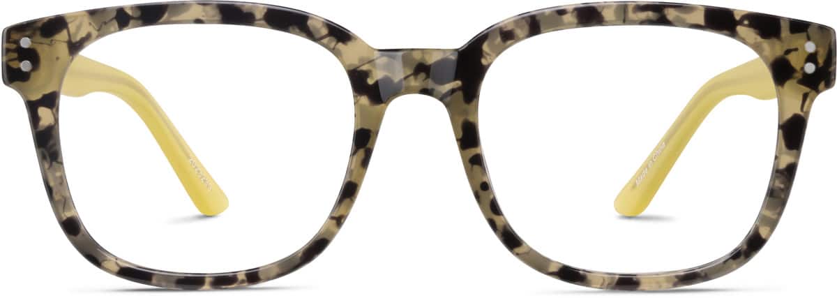Green Tortoiseshell Square Glasses #7818324 | Zenni Optical