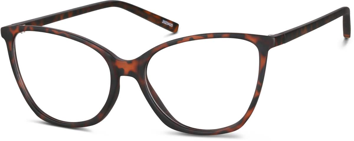 Angle view of Cat-Eye Glasses 2023425 in Tortoiseshell