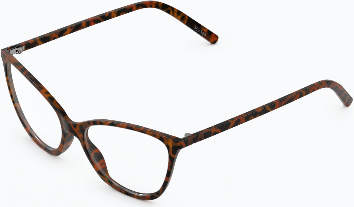 Angle view of Cat-Eye Glasses 2023425 in Tortoiseshell thumbnail