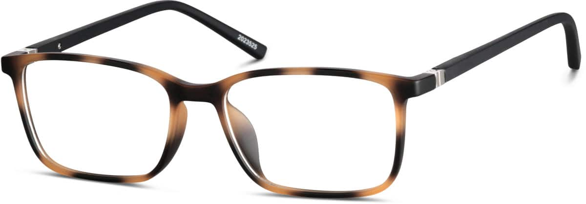 Angle view of Rectangle Glasses 2023525 in Tortoiseshell