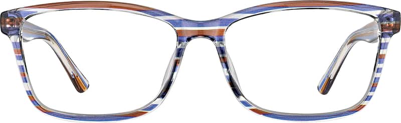 Brown Stripe Rectangle Glasses