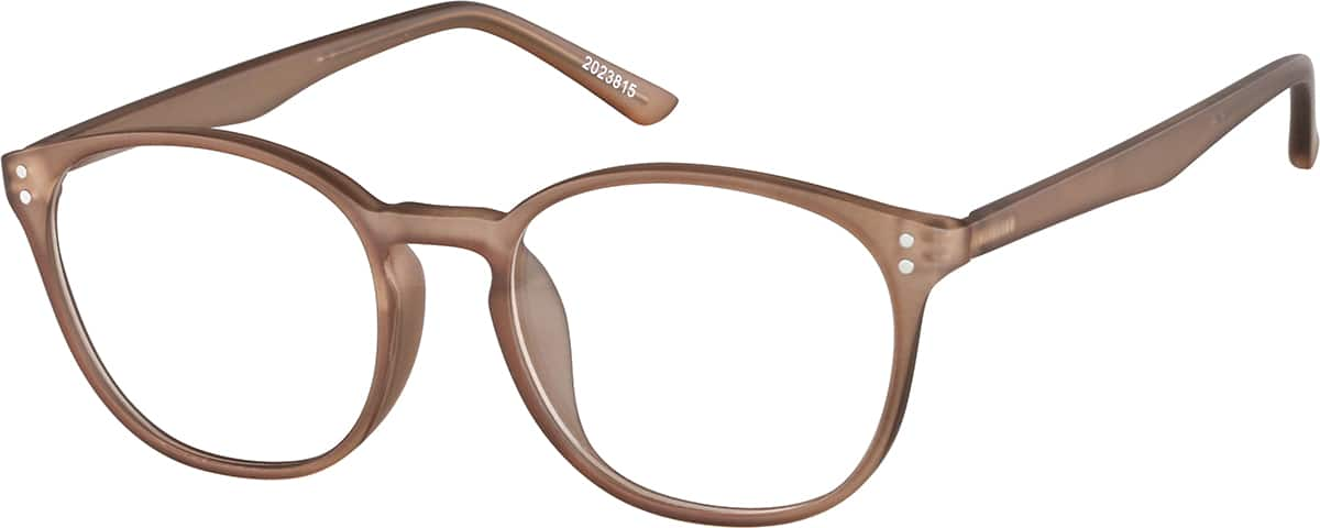 Angle view of Round Glasses 2023815 in Brown