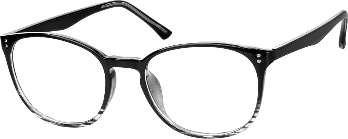 Angle view of Round Glasses 2023821 in Black