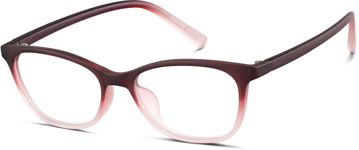 Angle view of Rectangle Glasses 2023918 in Wine/Rose Ombre