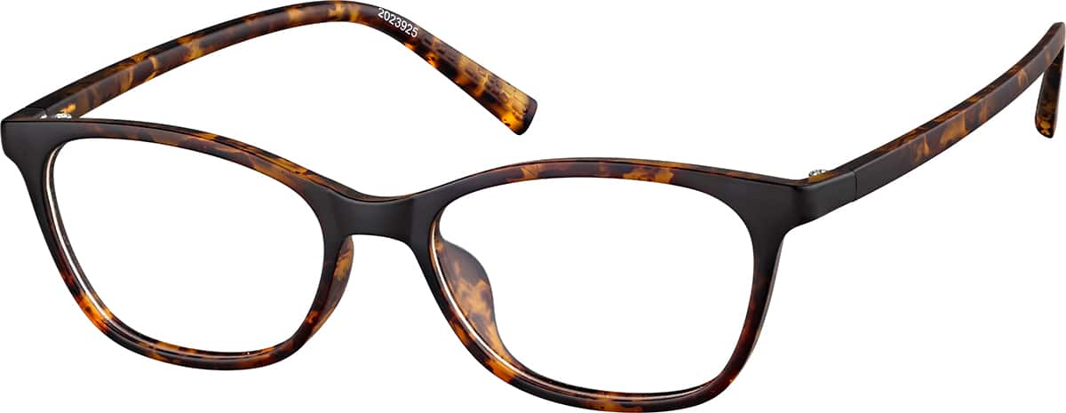 Angle view of Rectangle Glasses 2023925 in Tortoiseshell