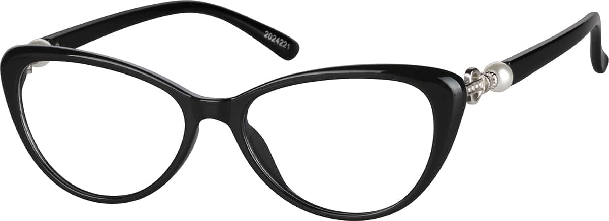 Angle view of Cat-Eye Glasses 2024221 in Black