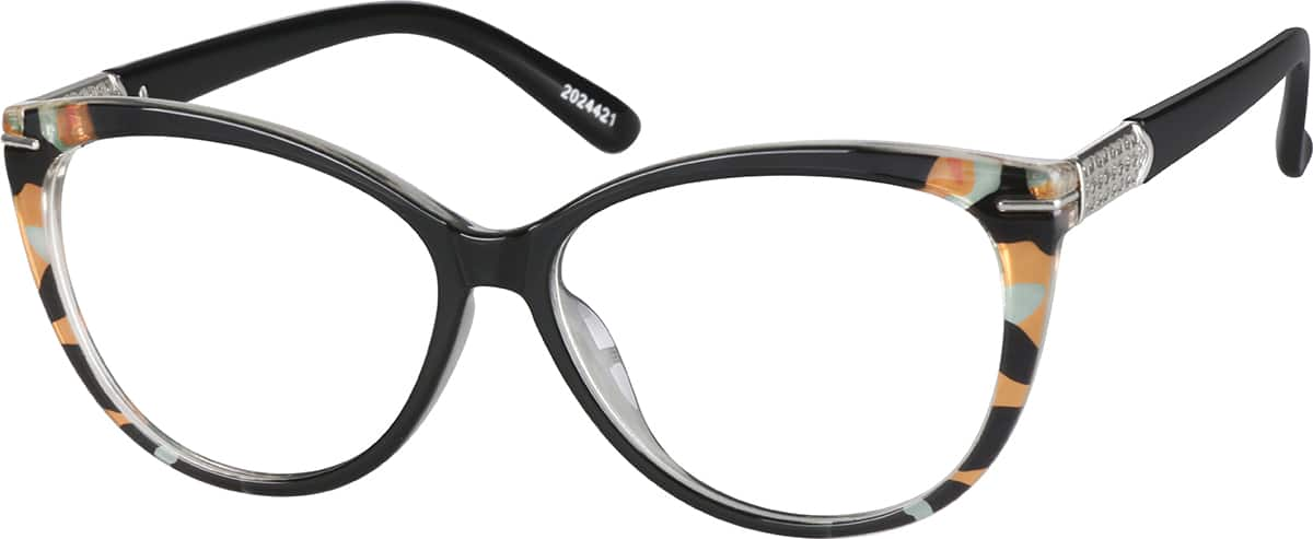 Angle view of Cat-Eye Glasses 2024421 in Black