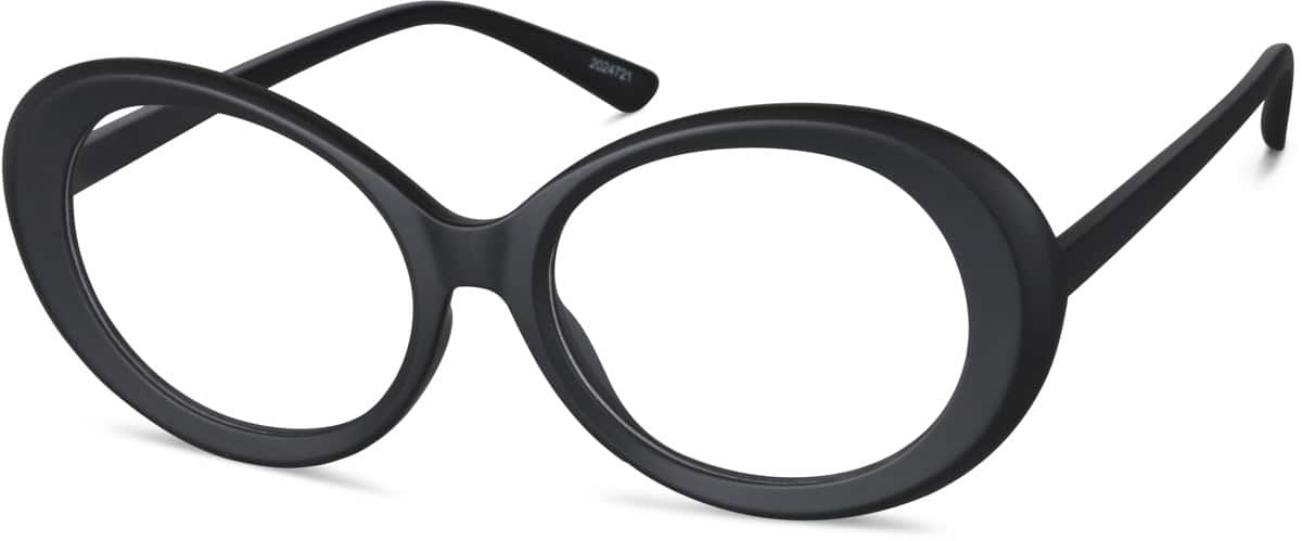 Angle view of Oval Glasses 2024721 in Black