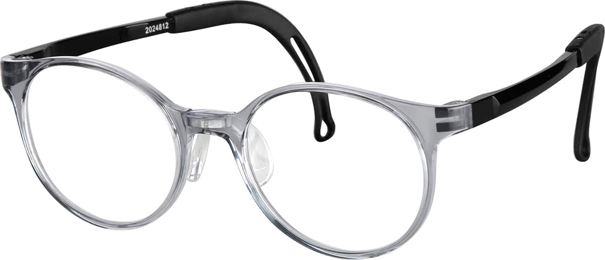 Angle view of Kids’ Round Glasses 2024812 in Gray
