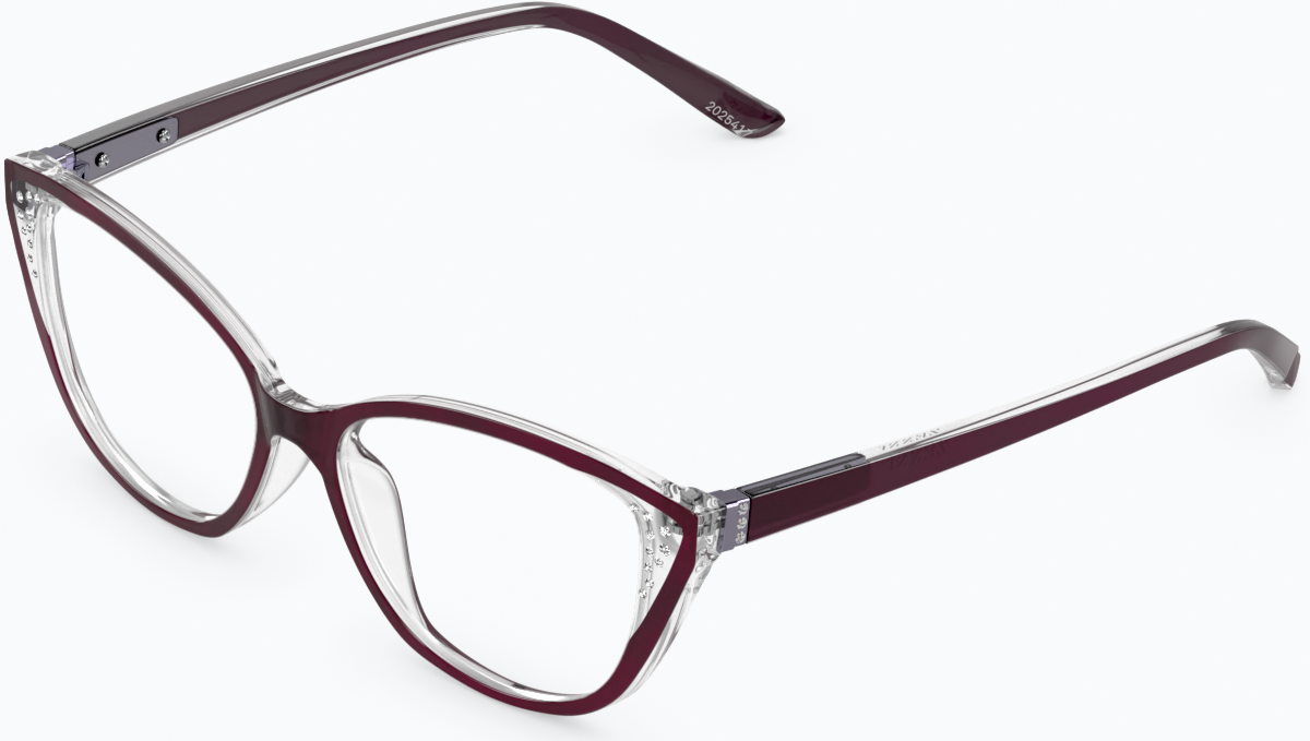 Angle view of Cat-Eye Glasses 2025417 in Eggplant thumbnail