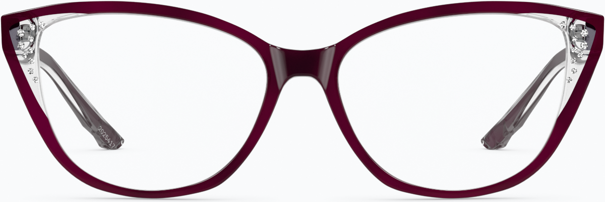 Front view of Cat-Eye Glasses 2025417 in Eggplant thumbnail
