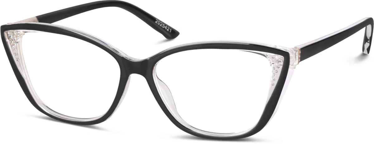 Angle view of Cat-Eye Glasses 2025421 in Black