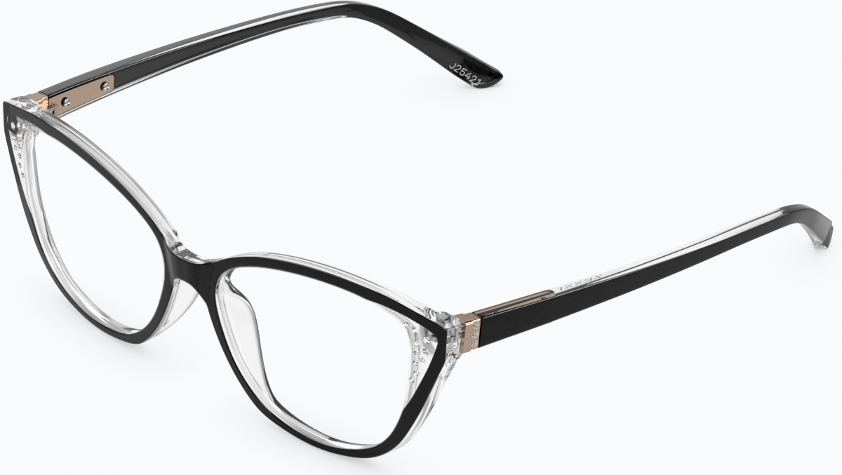 Angle view of Cat-Eye Glasses 2025421 in Black thumbnail