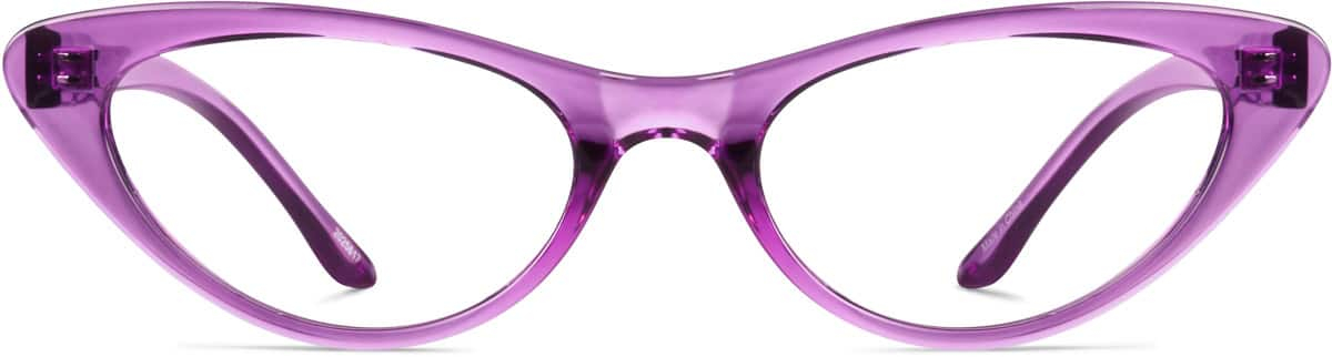 Front view of Cat-Eye Glasses 2025617 in Purple