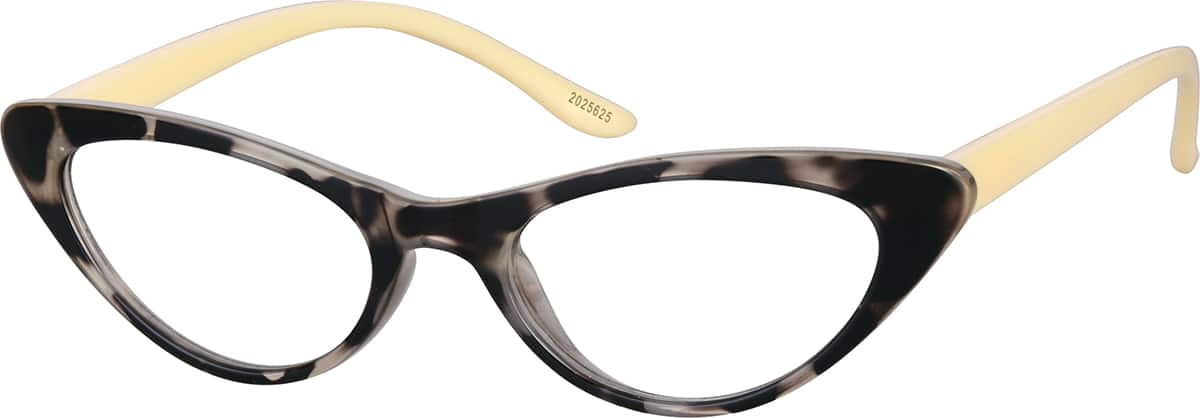 Angle view of Cat-Eye Glasses 2025625 in Tortoiseshell