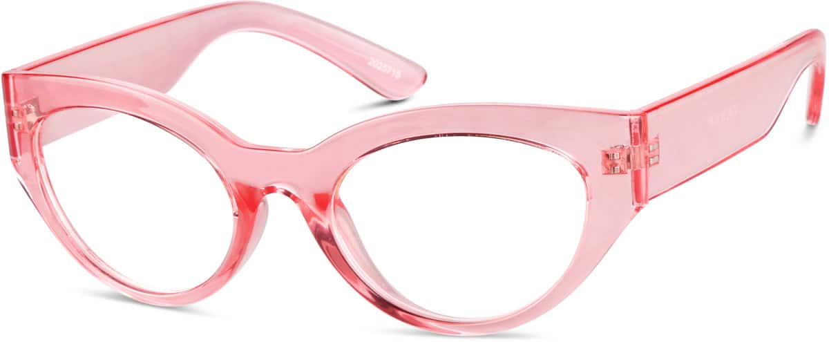 Angle view of Cat-Eye Glasses 2025719 in Pink