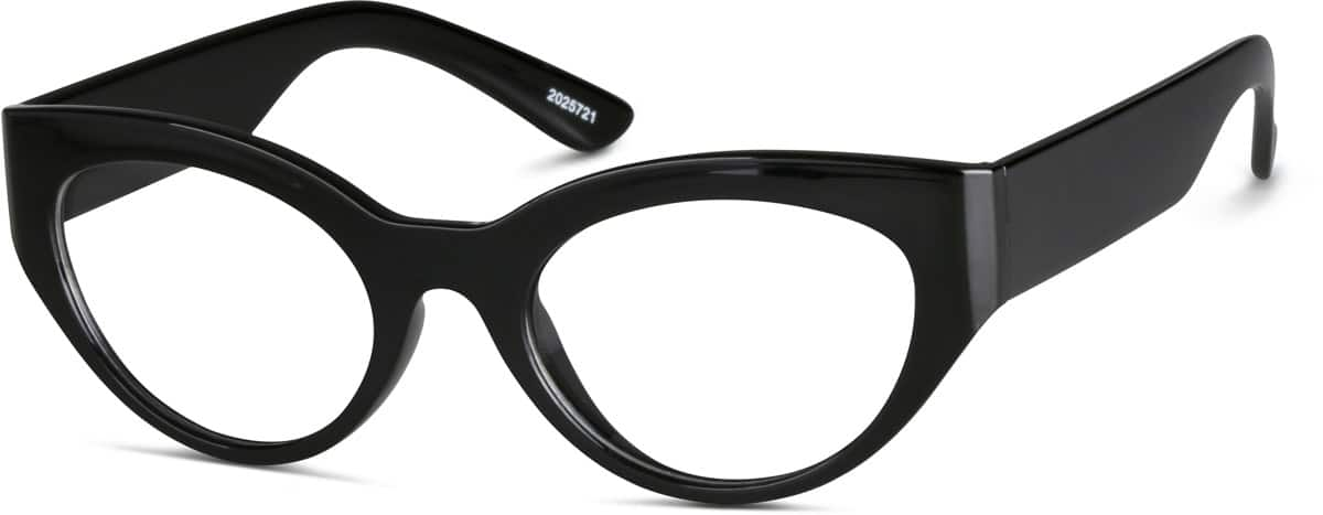 Angle view of Cat-Eye Glasses 2025721 in Black